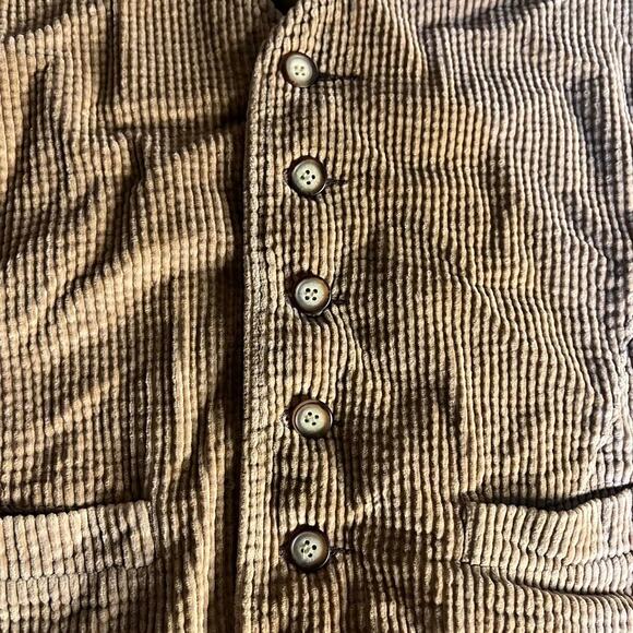 Vintage khaki Vest |corduroy | Buttons |Y2k Country Western - Picture 8 of 8